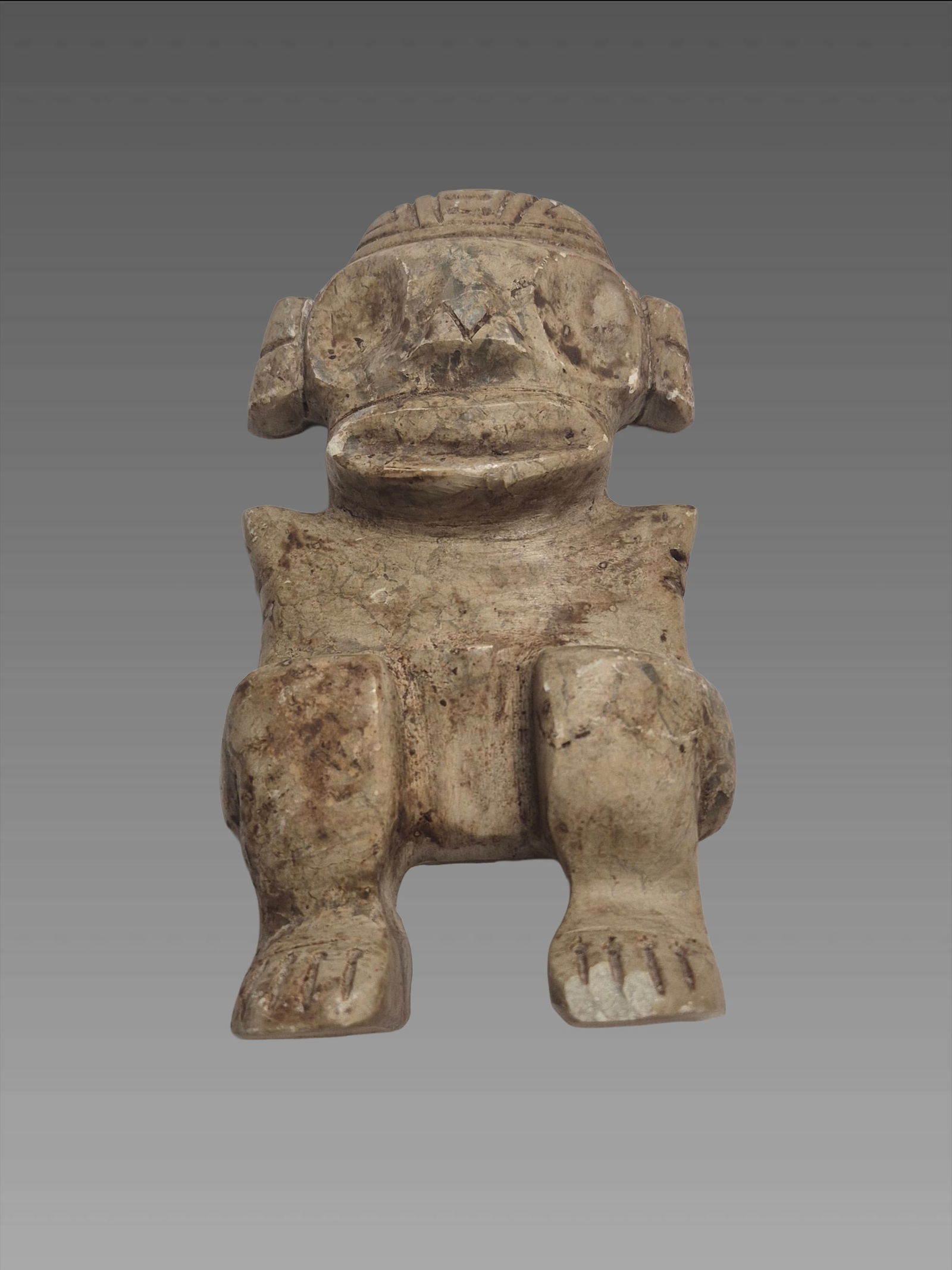 Pre-Columbian Ceremonial Taino Stone Seated Anthropomorphic Figure (1 of 6)
