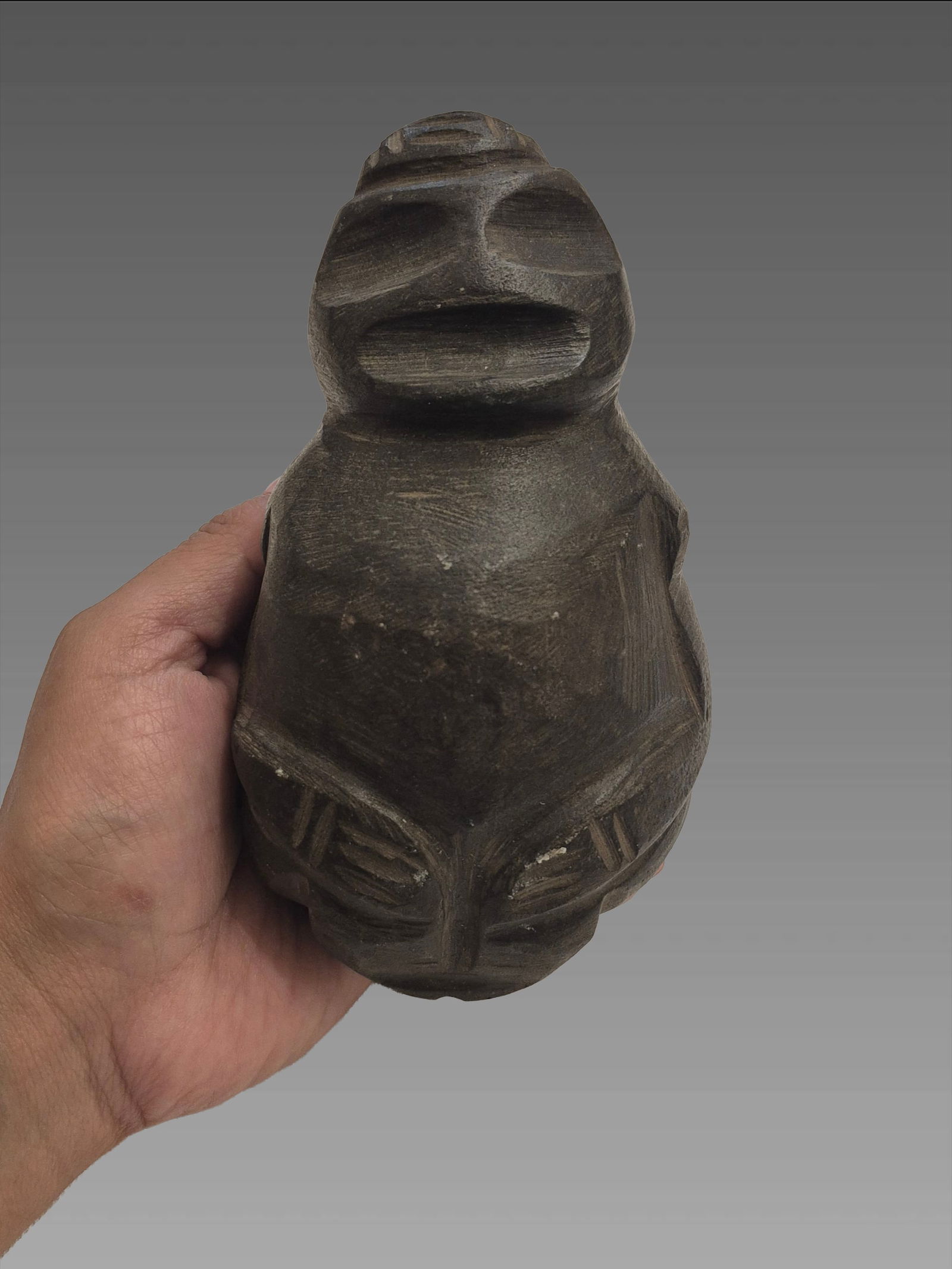 Pre-Columbian Taino Stone Kneeling Zemi Figure (1 of 6)
