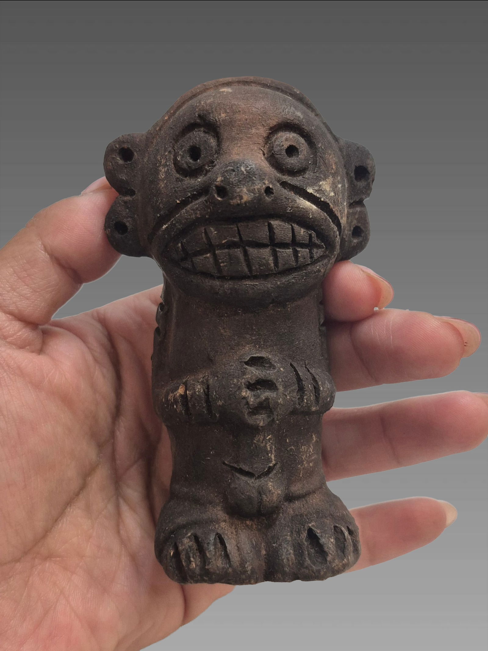 Pre-Columbian Taino Clay Ceremonial Zemi Figure (1 of 6)