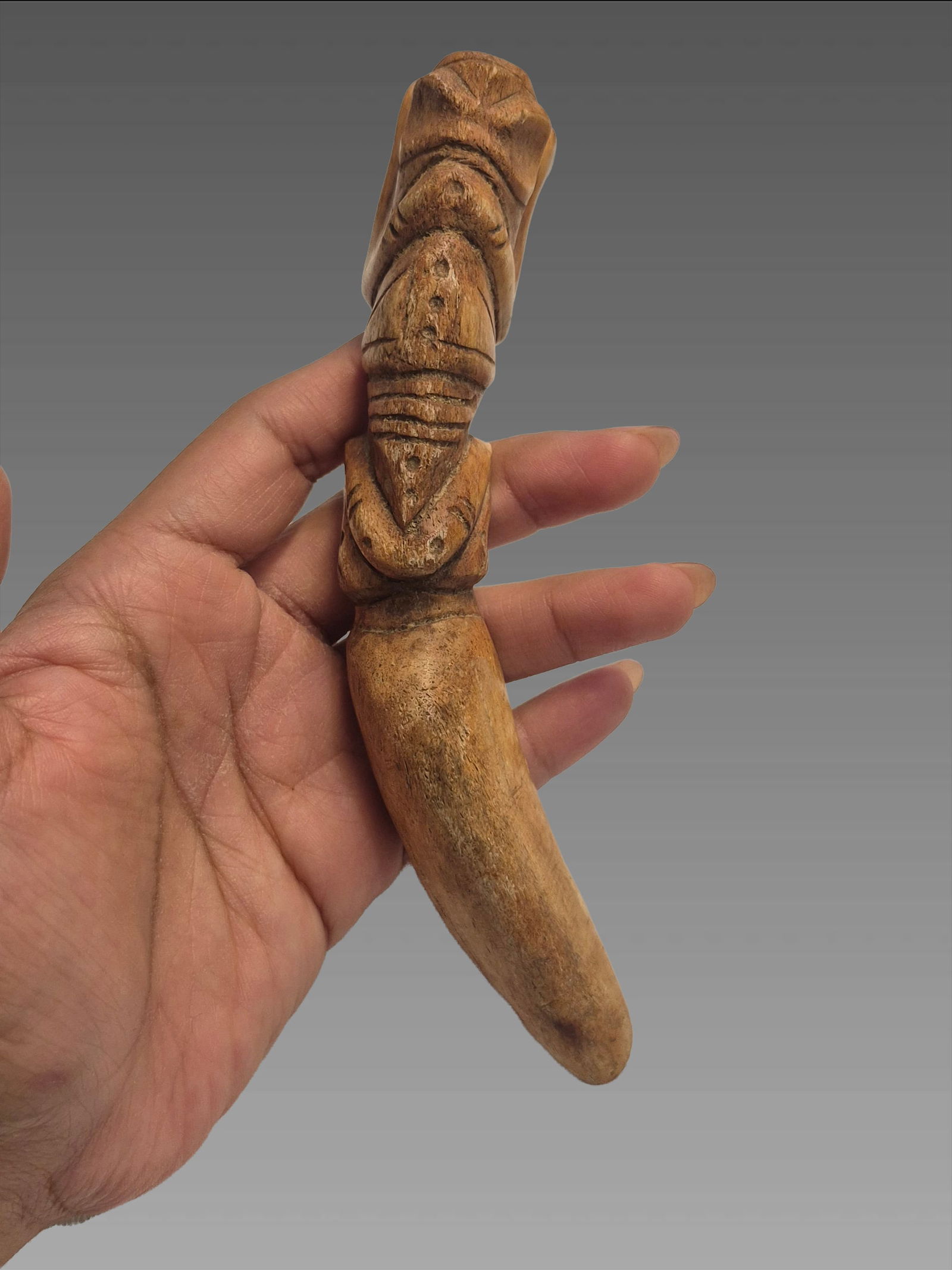 Pre-Coumbian Taíno Zoomorphic Vomit Stick (1 of 7)