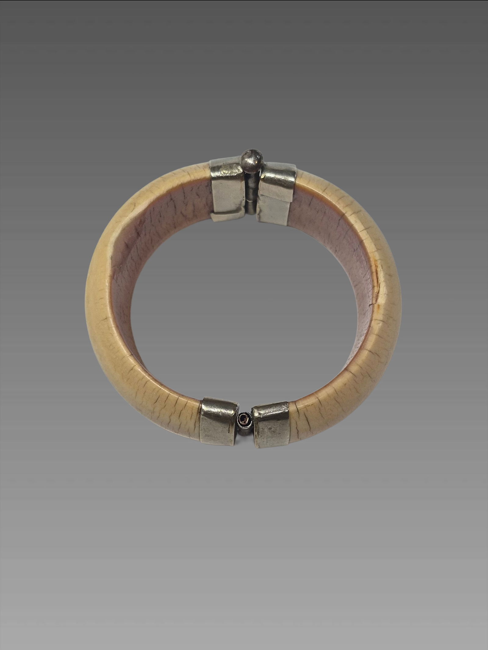 Antique Wide Cuff Bracelet With Sterling Silver: 3"x2.5" Antique Wide Cuff Bracelet With Sterling Silver