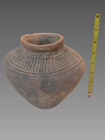 Pre-Columbian Taino Globular Ceramic Pottery Vessel