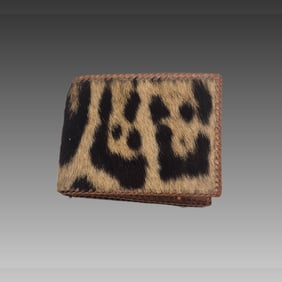 Antique Leopard Hair Taxidermy Wallet