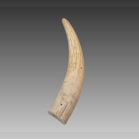 Antique Inuit Carved Walrus Tusk Cribbage Board