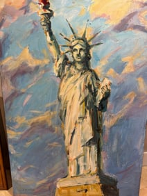 Statue of Liberty by Igor Korotash - Acrylic on Canvas - Signed Original - 71 x 47 in