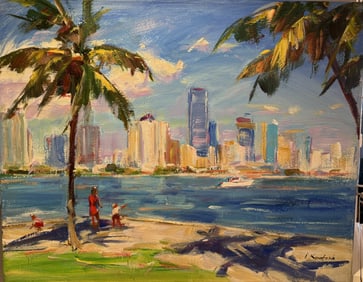 Winter in Miami by Igor Korotash - Acrylic on Canvas - Signed Original - 40 x50 in