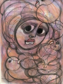 Original by Ben Macala (South Africa, 1938 - 1997 in Pastel and Charcoal