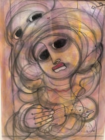 Original by Ben Macala (South Africa, 1938 - 1997 in Pastel and Charcoal