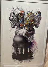 Kaws Poster - Two Mouses hugging - abstract modern artwork