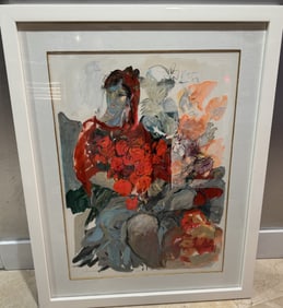 Lady With Flowers sitting - Signed Limited Edition - 135 of 300