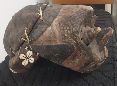 Hand Carved Wooden African Mask - From Dan people possibly - 14 x 14 in