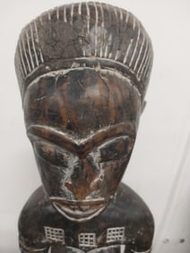 Wooden Baule Seated Female figure - 33.5 in Tall