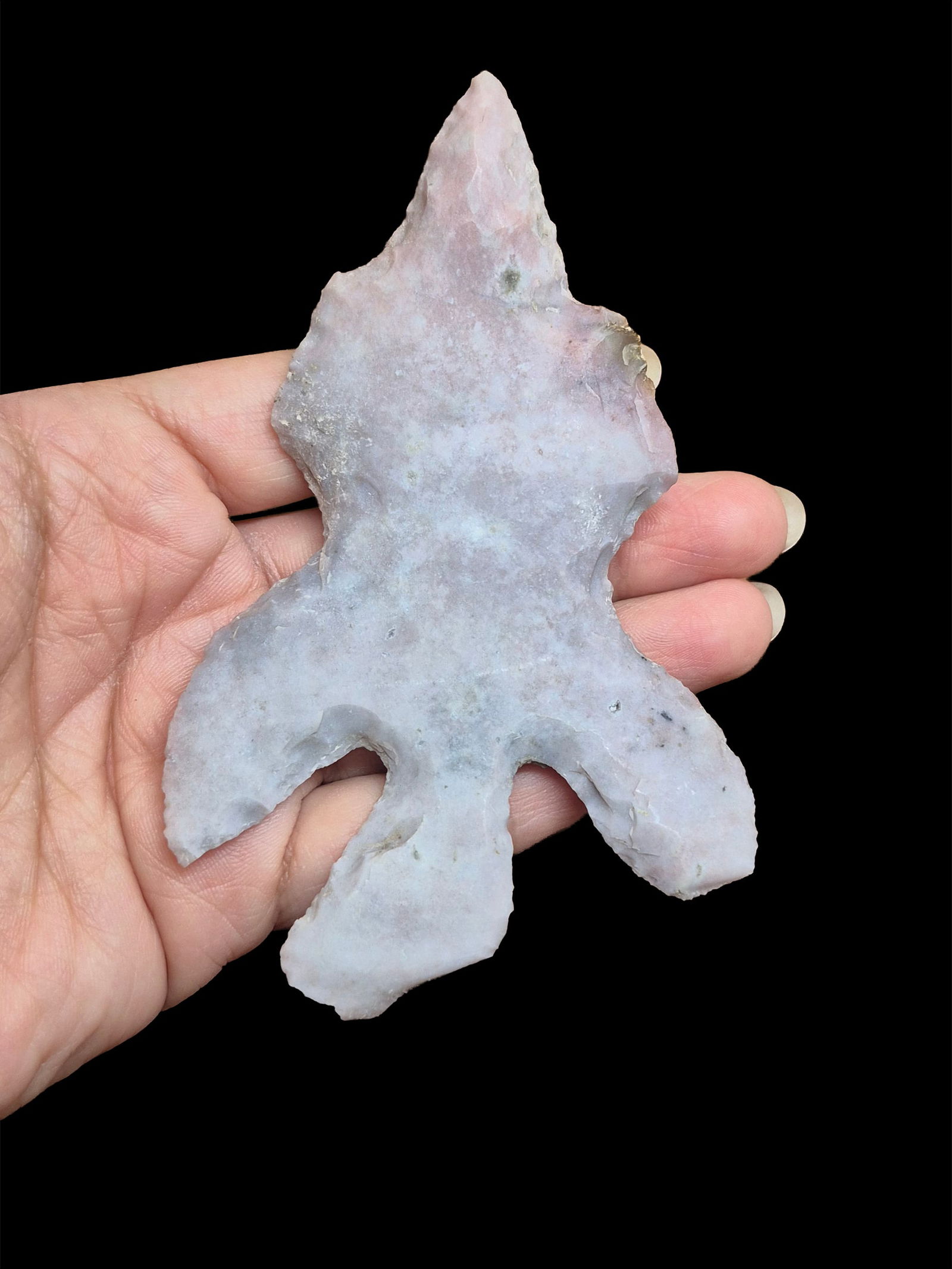 Pre-Columbian Mayan Chert Eccentric Flint: 4"x2.5" Pre-Columbian Mayan Eccentric Chert Flint, Translucent Ceremonial Eccentric, Mesoamerica, 500-900 CE