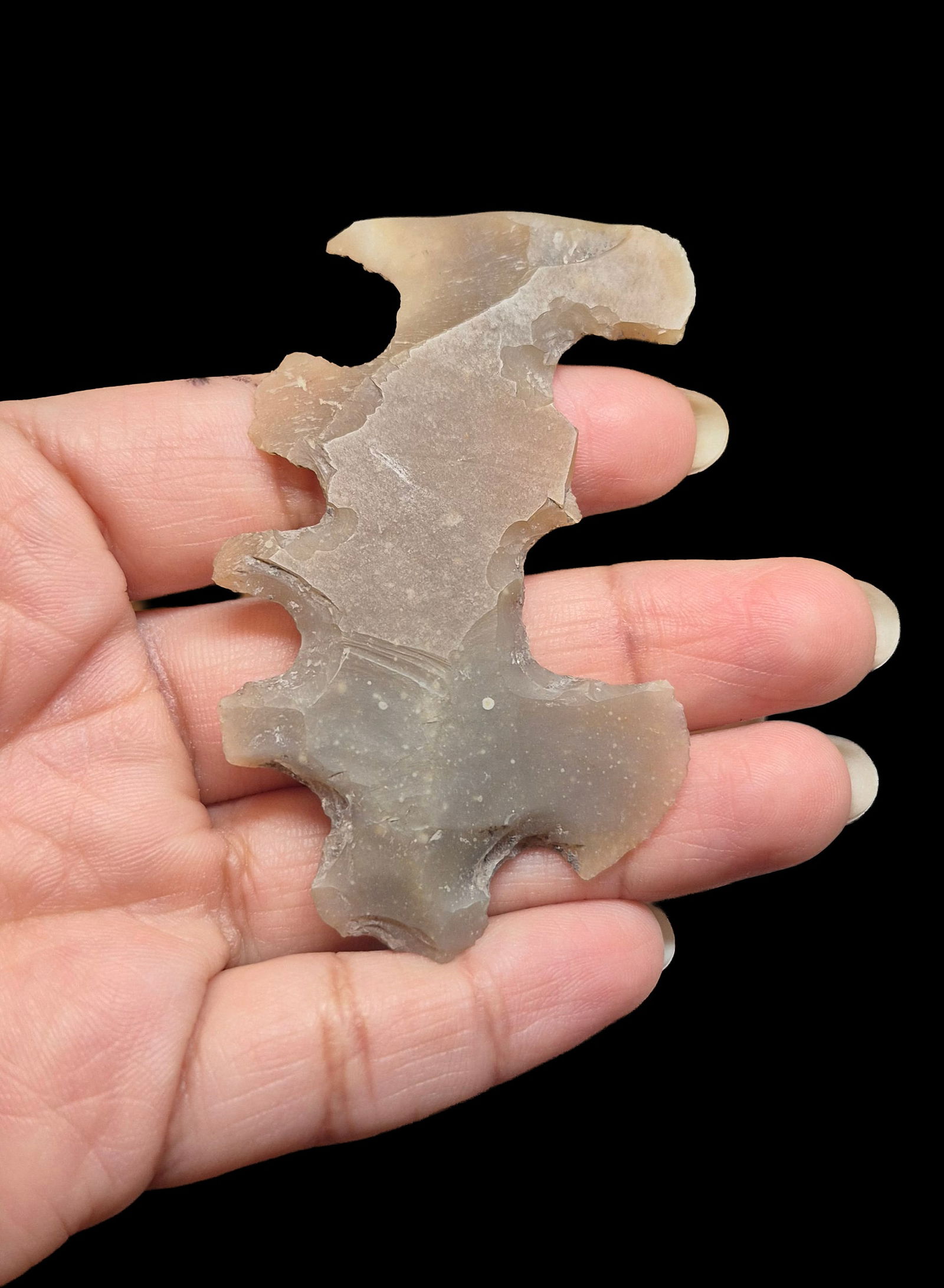 Pre-Columbian Mayan Ceremonial Abstract Flint, Hand Knapped Chert: 2.5"x1.5" Pre-Columbian Mayan Ceremonial Abstract Flint, Hand Knapped Chert, Mesoamerica 100-800 CE