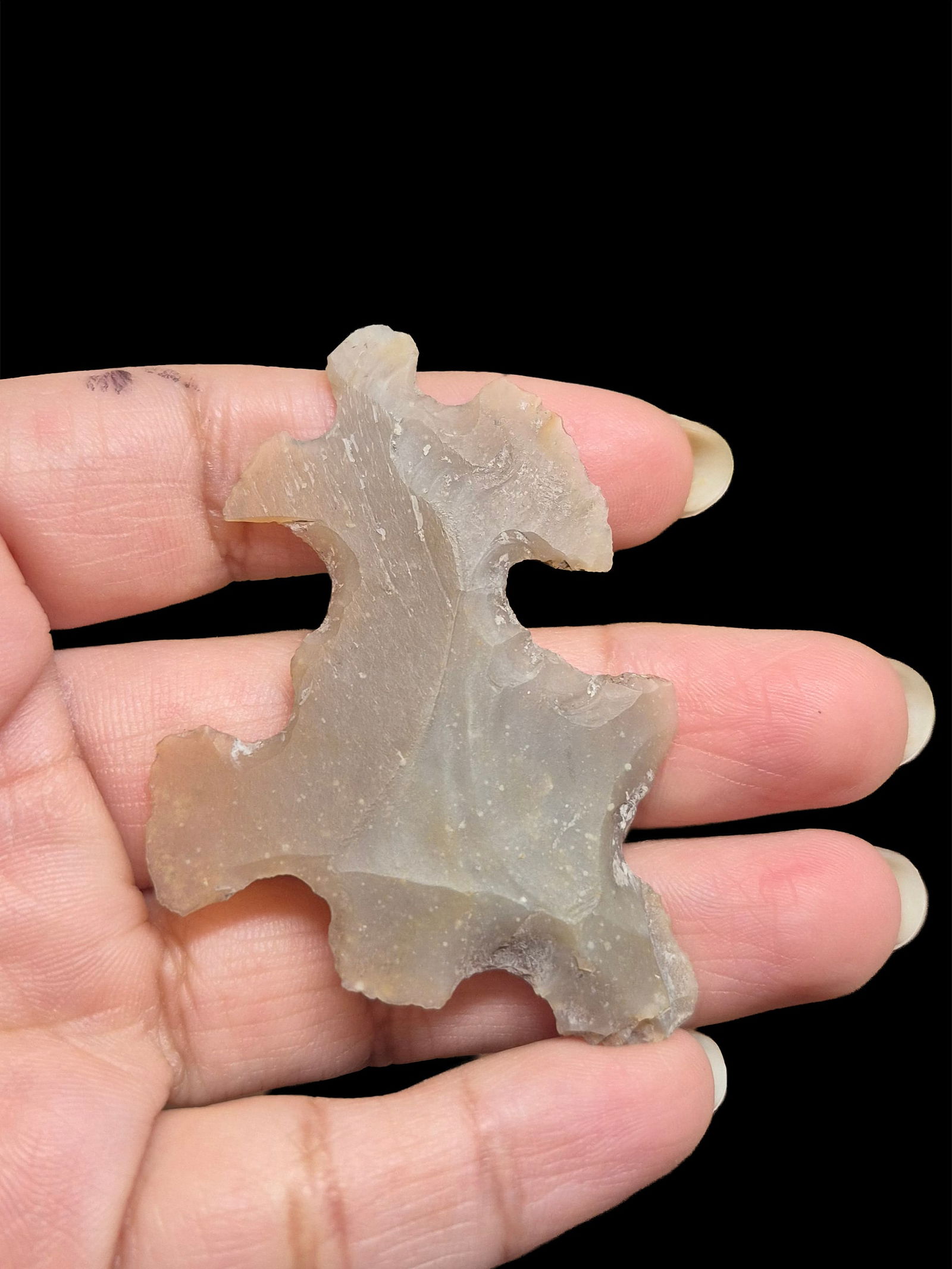 Pre-Columbian Mayan Eccentric Effigy Figure Flaked Chert: 1.2"x2.25" Pre-Columbian Mayan Eccentric Effigy Figure Flaked Chert,Mesoamerica, 200-900 CE