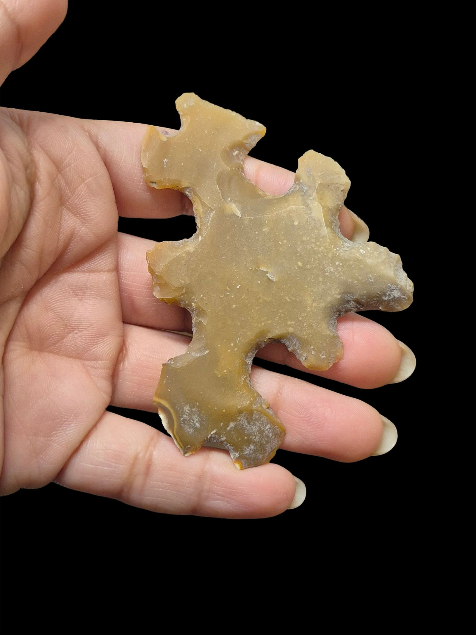 Pre-Columbian Mayan Abstract Chert Eccentric: 2"x3" Pre-Columbian Mayan Abstract Chert Eccentric, Mesoamerica 300-800 CE