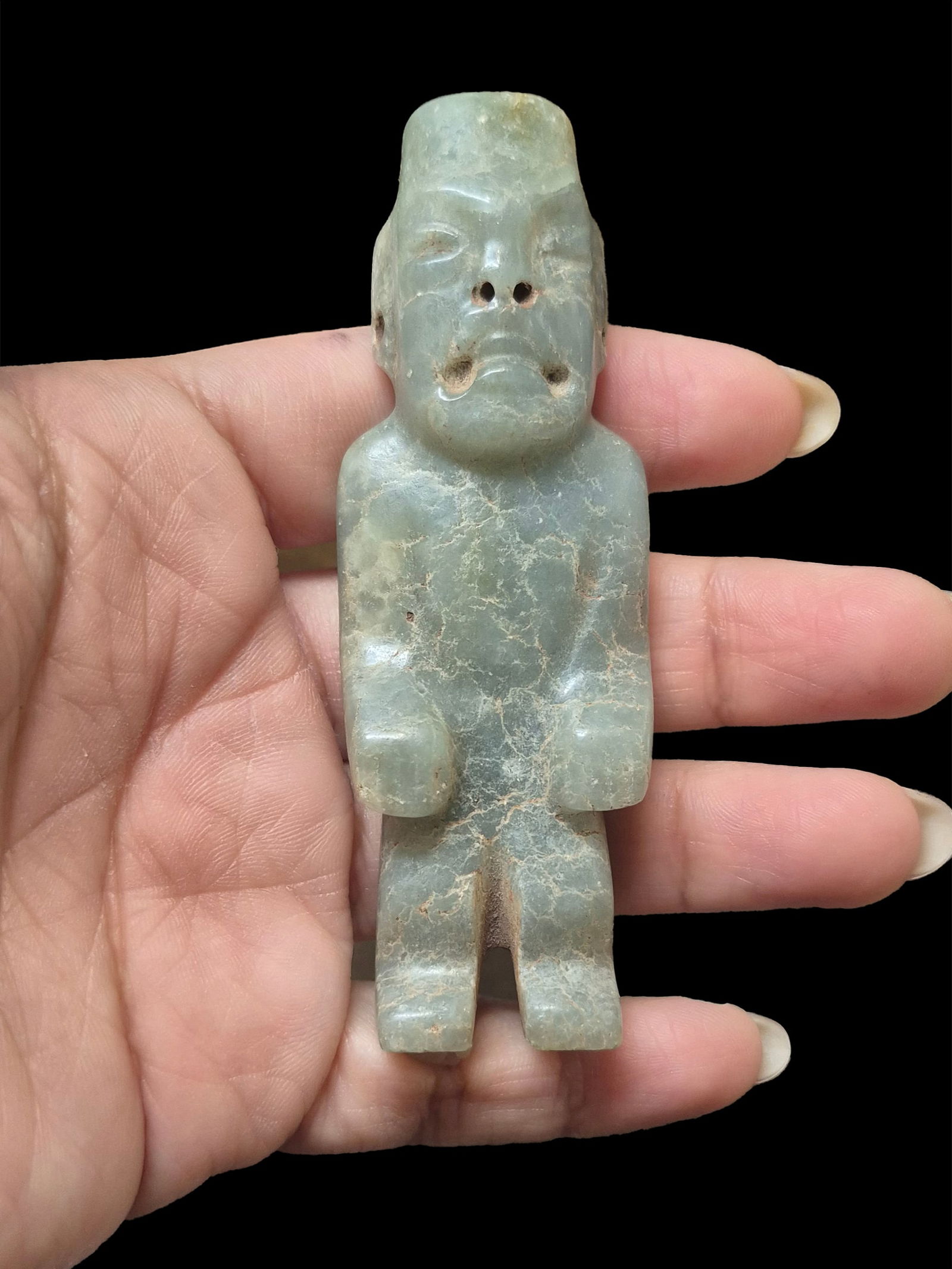 Pre-Columbian Olmec Jade Standing Figure (1 of 6)