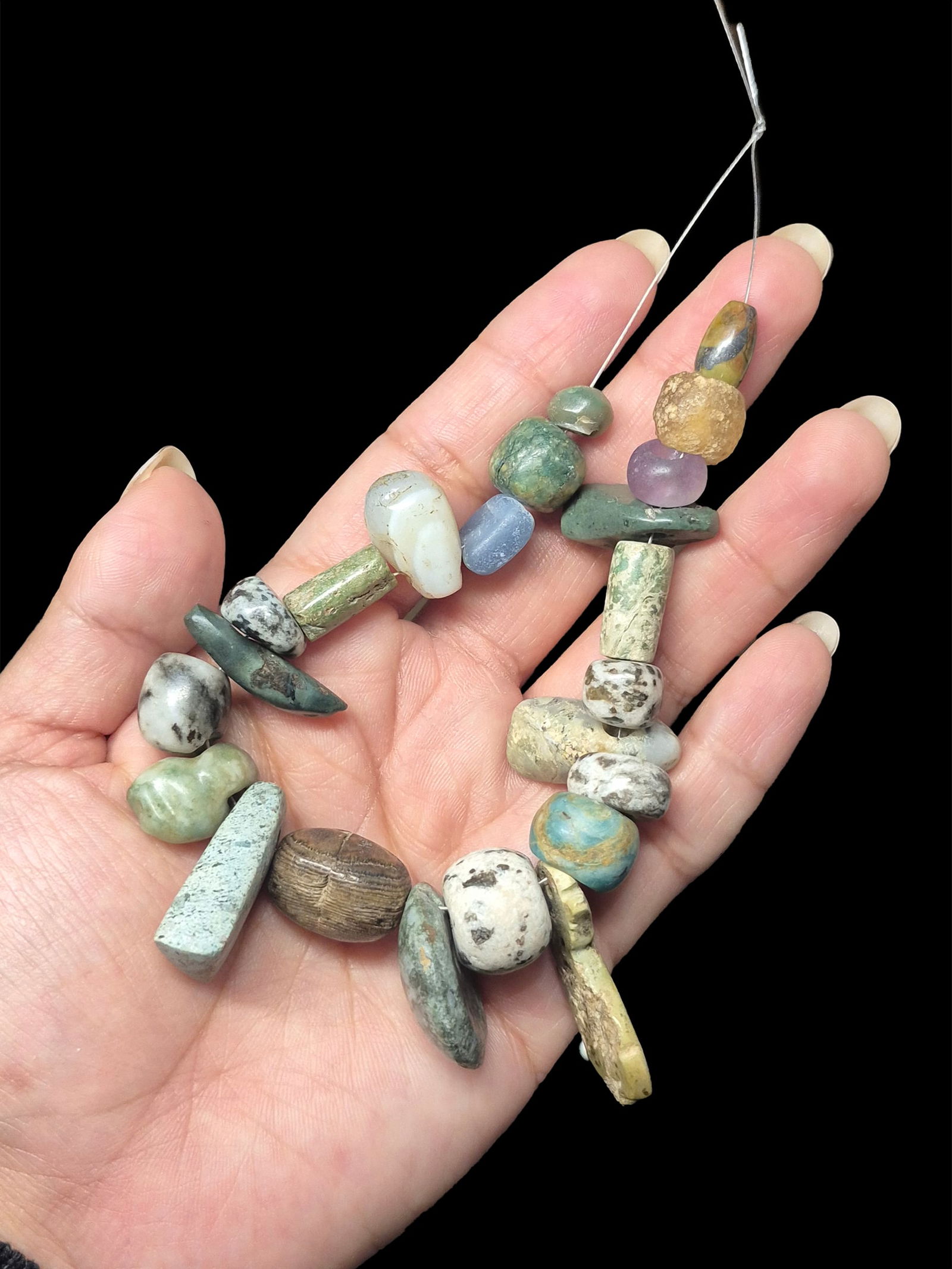 Pre-Columbian Mayan Assorted Jadiete Jade Beads (1 of 5)