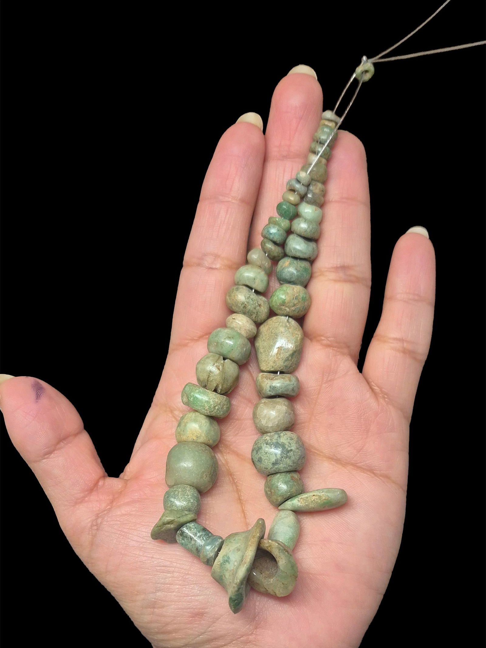 Pre-Columbian Assorted Mayan Jadeite Jade Beads (1 of 6)