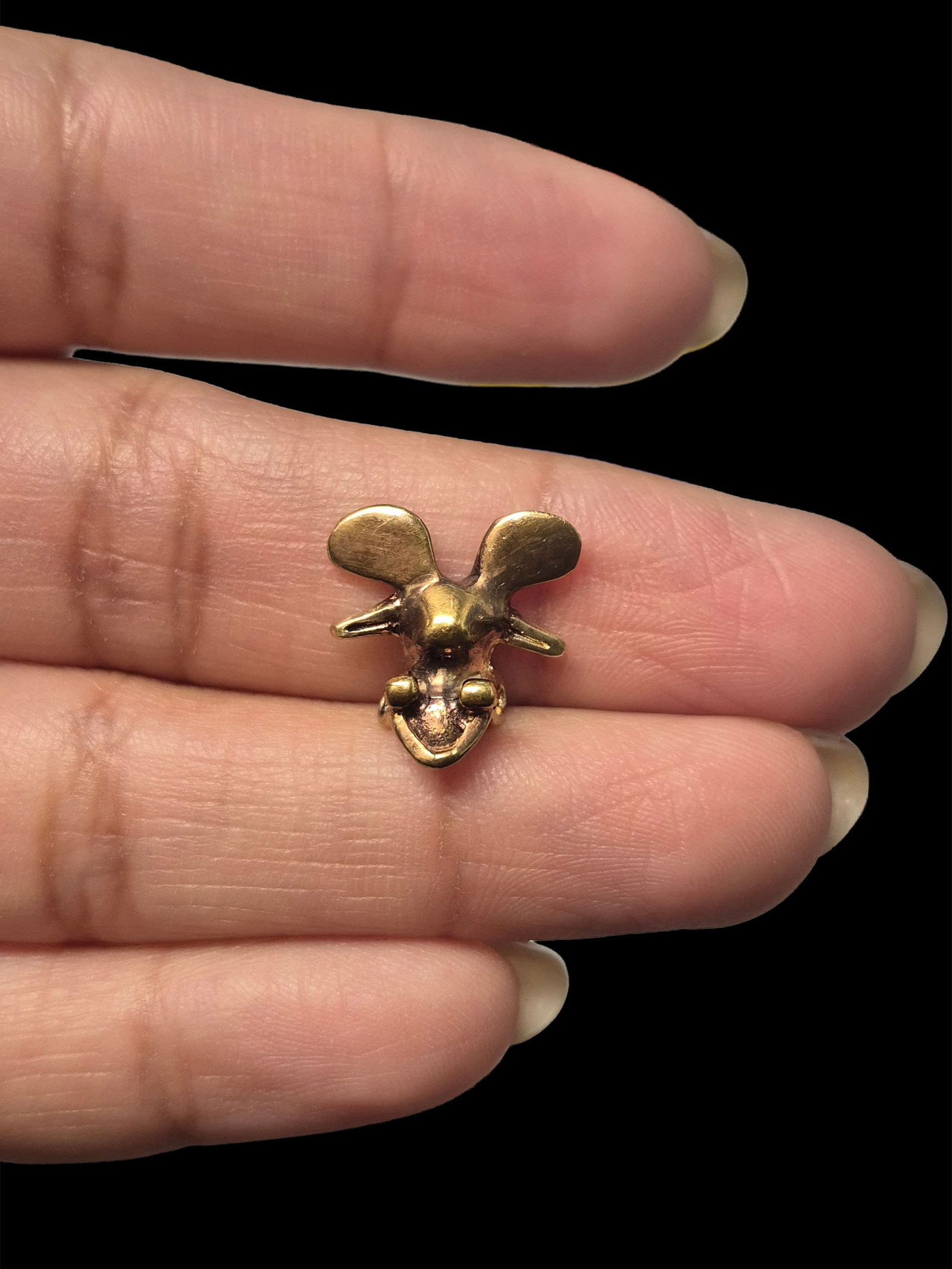 Pre-Columbian Panamanian Gold Frog Pendant: .5"x.5" Pre-Columbian Panamanian Gold Frog Pendant, 1.7g, Central America, 500-900 CE