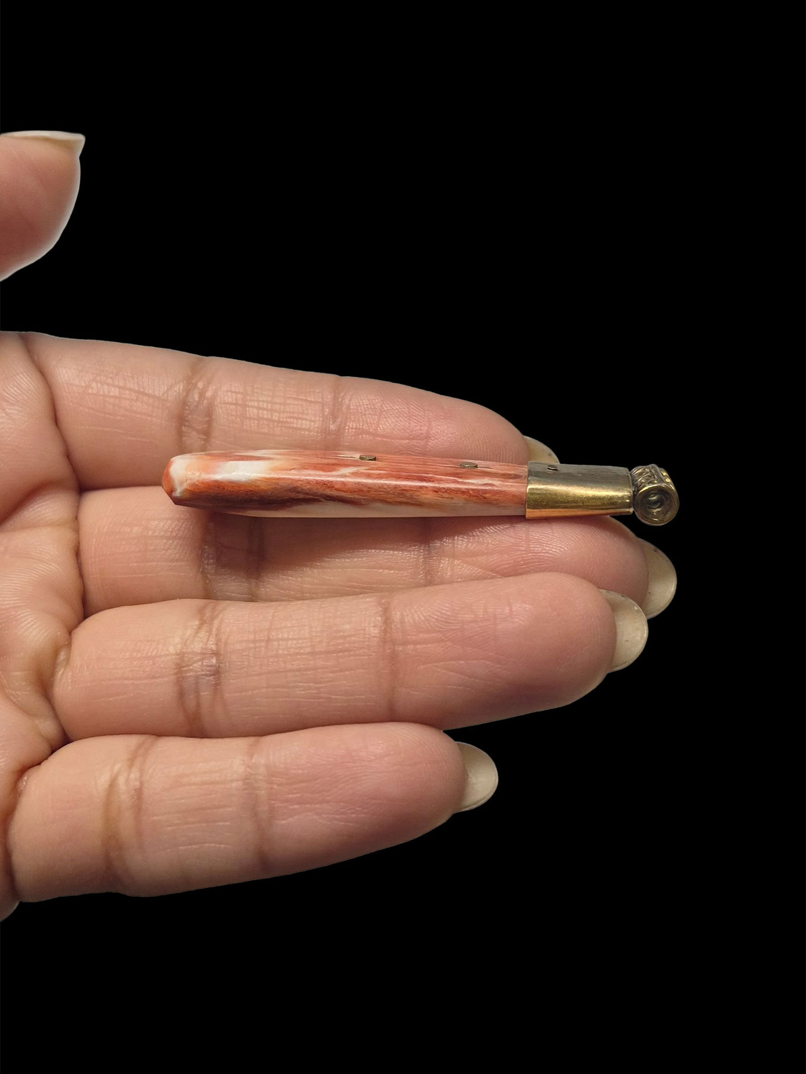 Custom Spondyllus Shell Pendant with Custom Gold Bail - 3