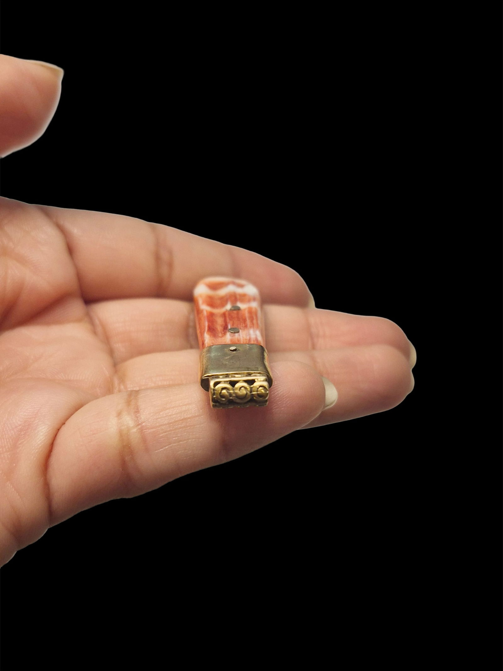 Custom Spondyllus Shell Pendant with Custom Gold Bail - 4