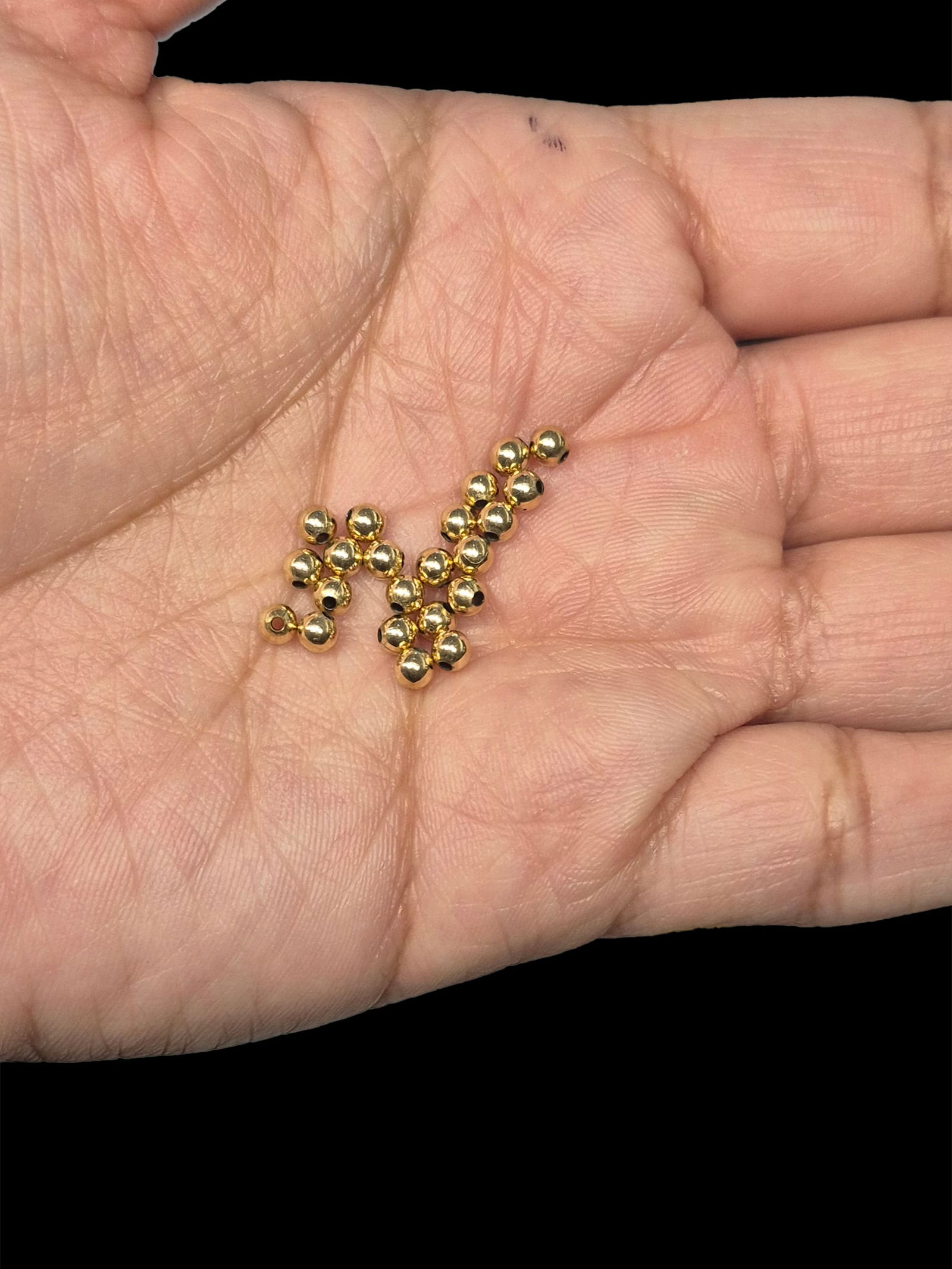 Gold Spacer Beads: 1.5mm Gold Spacer Beads, 14-karat, 1.5g, 1.5MM Size