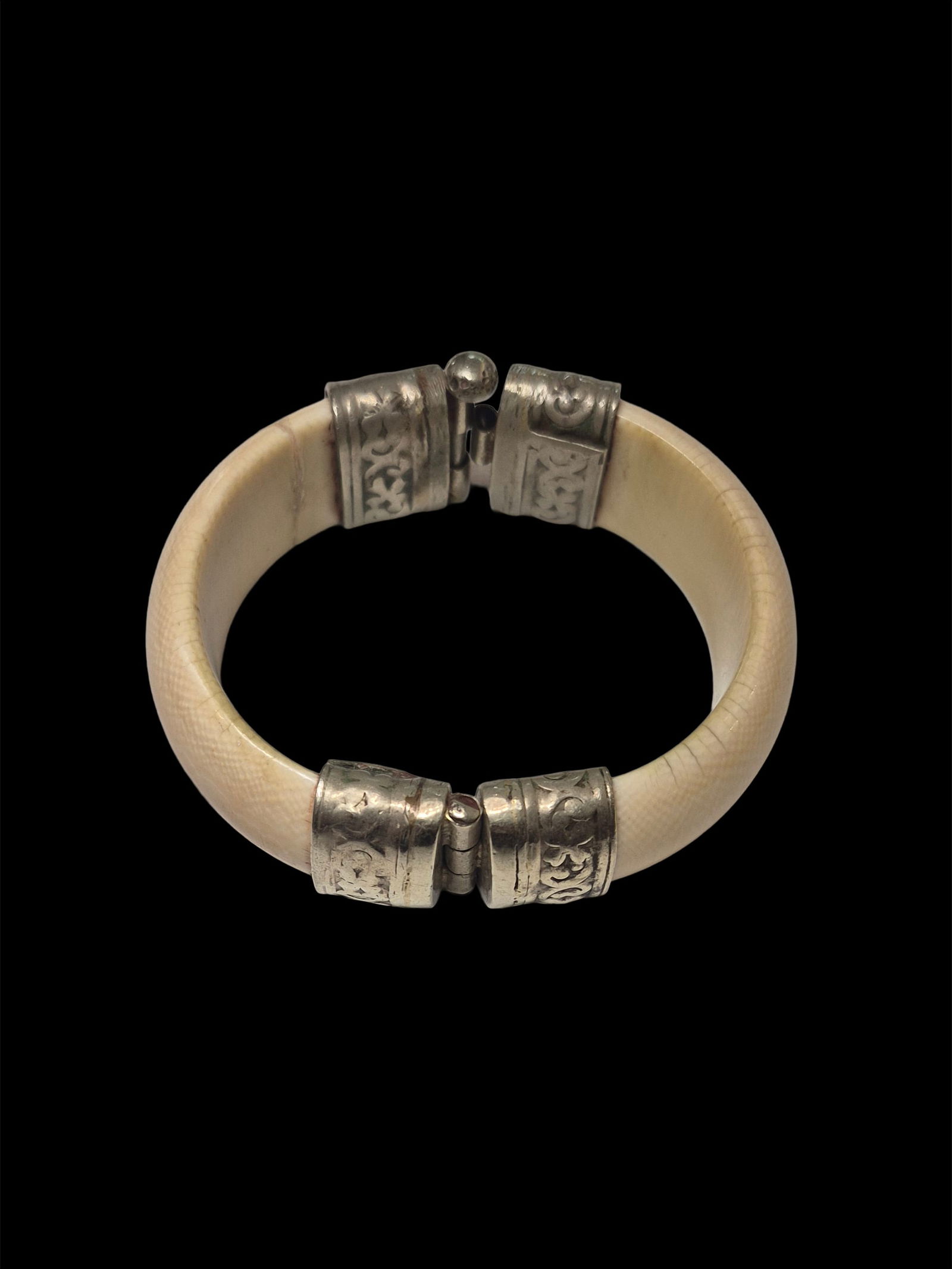 Antique Bangle Bracelet with Sterling Silver Clasp (1 of 5)