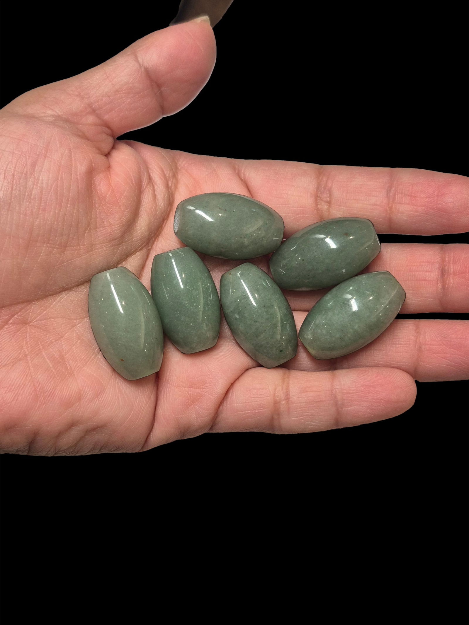 Pre-Columbian Style Jadeite Jade Tubular Beads: .4"x1" Pre-Columbian Style Jadeite Jade Tubular Beads, Translucent , Montauga River Valley Guatemala
