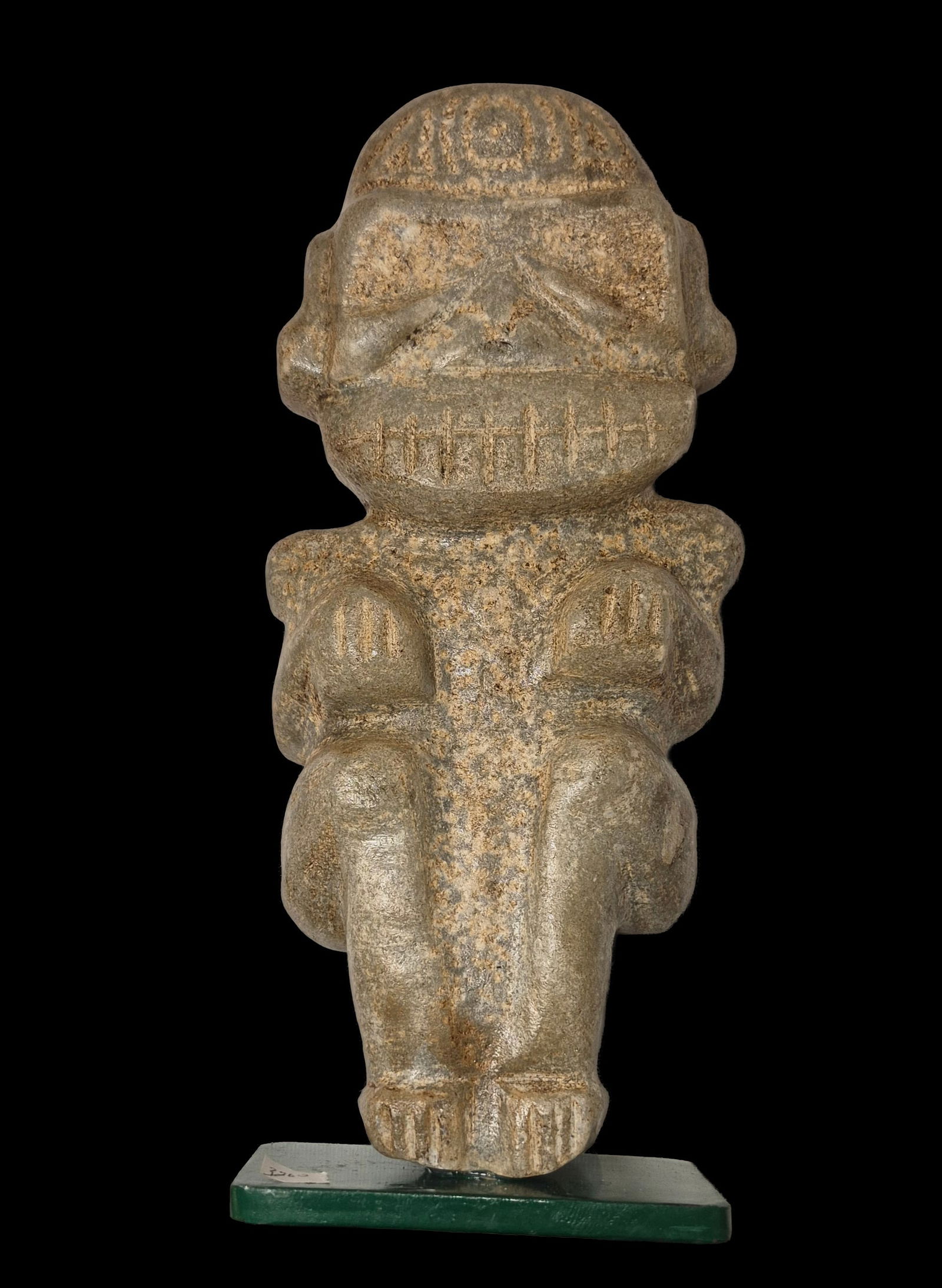Pre-Columbian Zemi Stone Seated Anthropomorphic Figure, Taino (1 of 4)