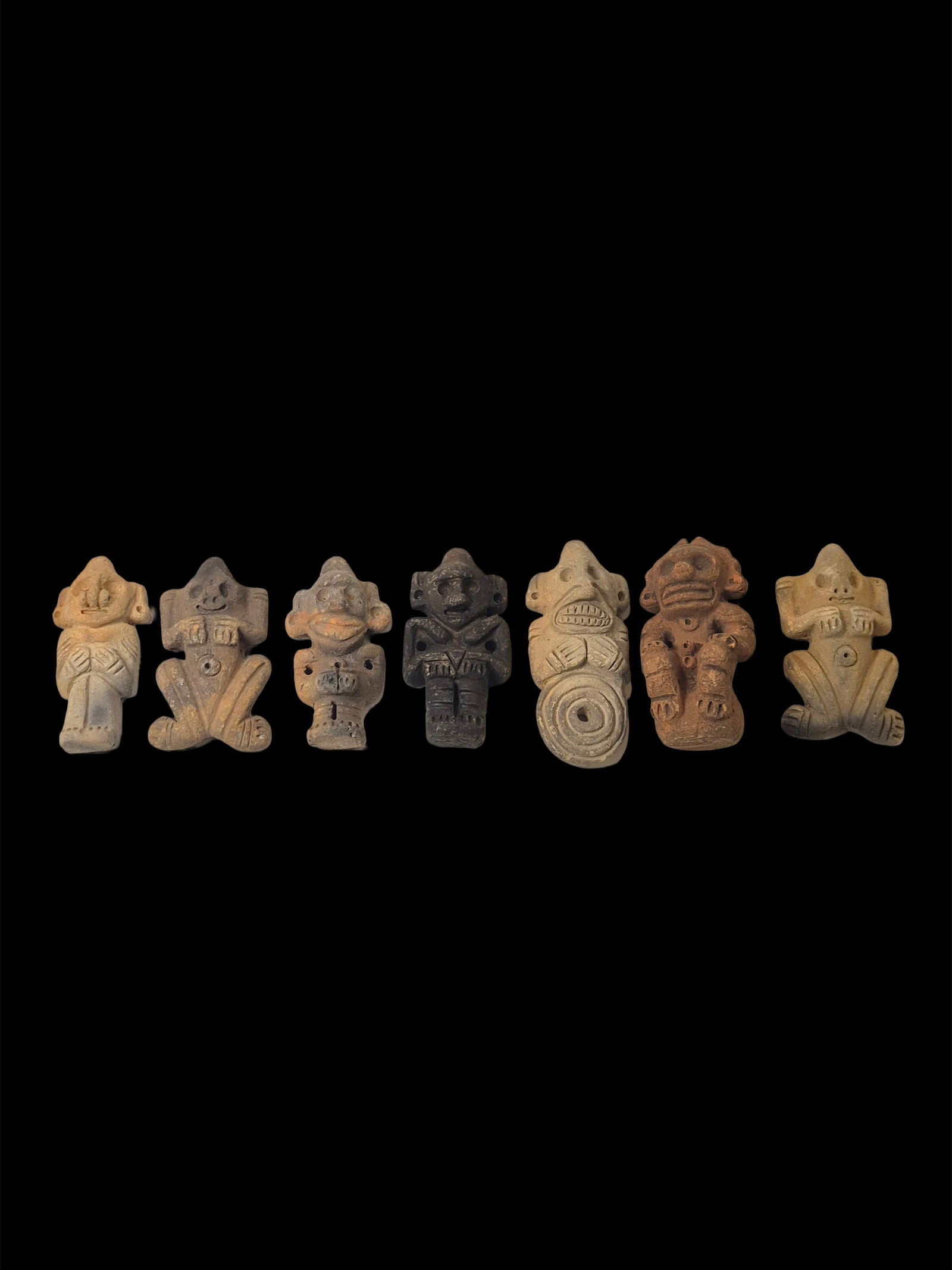 Pre-Columbian Taino Zemi Ceremonial Offerings: 3"x4" Pre-Columbian Taino Zemi Ceremonial Offerings, Cohobo Ritural Offerings, Taino Culture 1000-1400C.E.