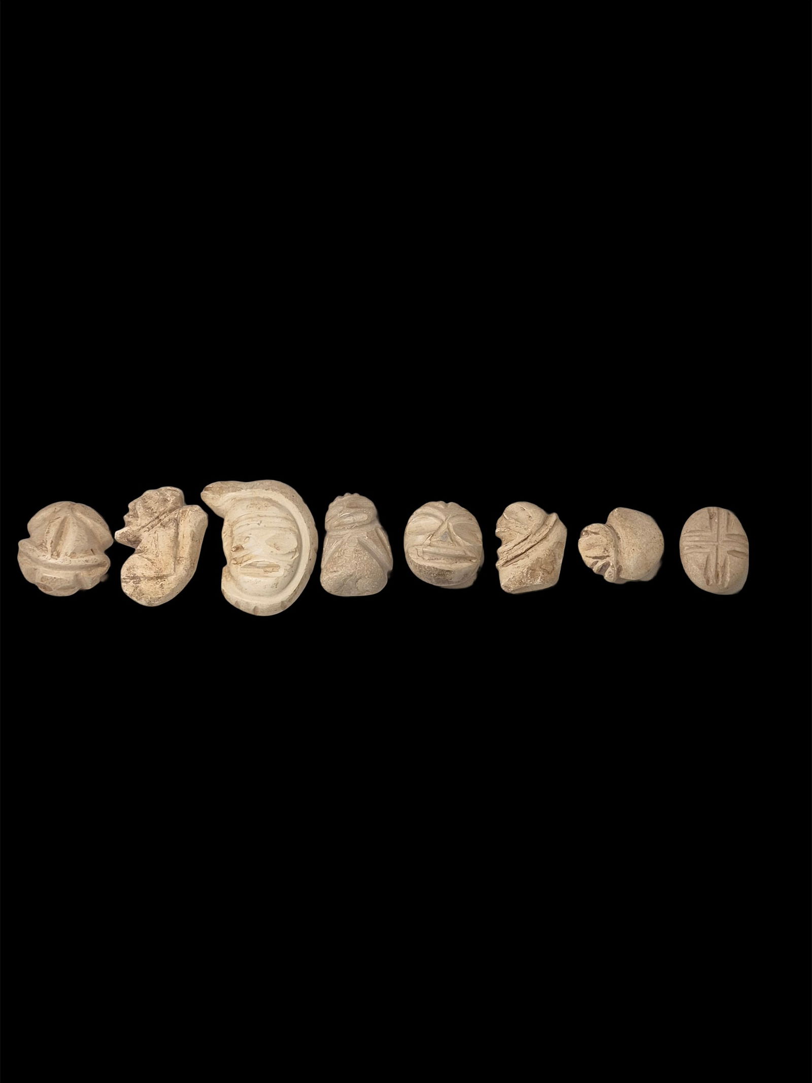 Pre-Columbian Taino Effigy Zemi Figures, Effigy, Kneeling, Masks Collection: 3"x3" Pre-Columbian Taino Effigy Zemi Figures Effigy, Kneeling, Masks, Collection, Taino Culture, ca. 1100-1500 A.D