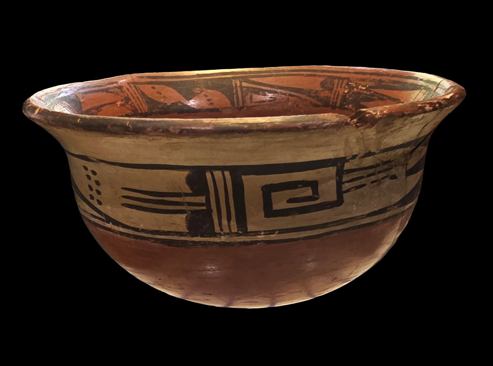 Hopi Pueblo Polychrome Pottery Bowl, 19th Century (1 of 6)