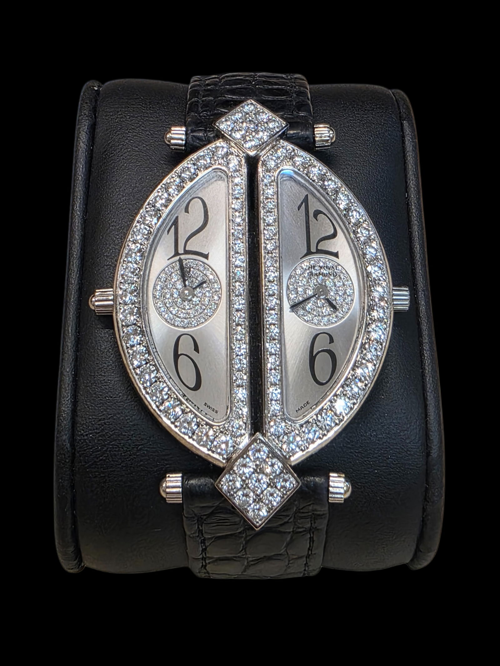 Chatila The Royal Diamond, The Royal Diamond Double Lady Dual Time, White Gold: 35mm X 55MM Chatila The Royal Diamond, The Royal Diamond Double Lady Dual Time, White Gold