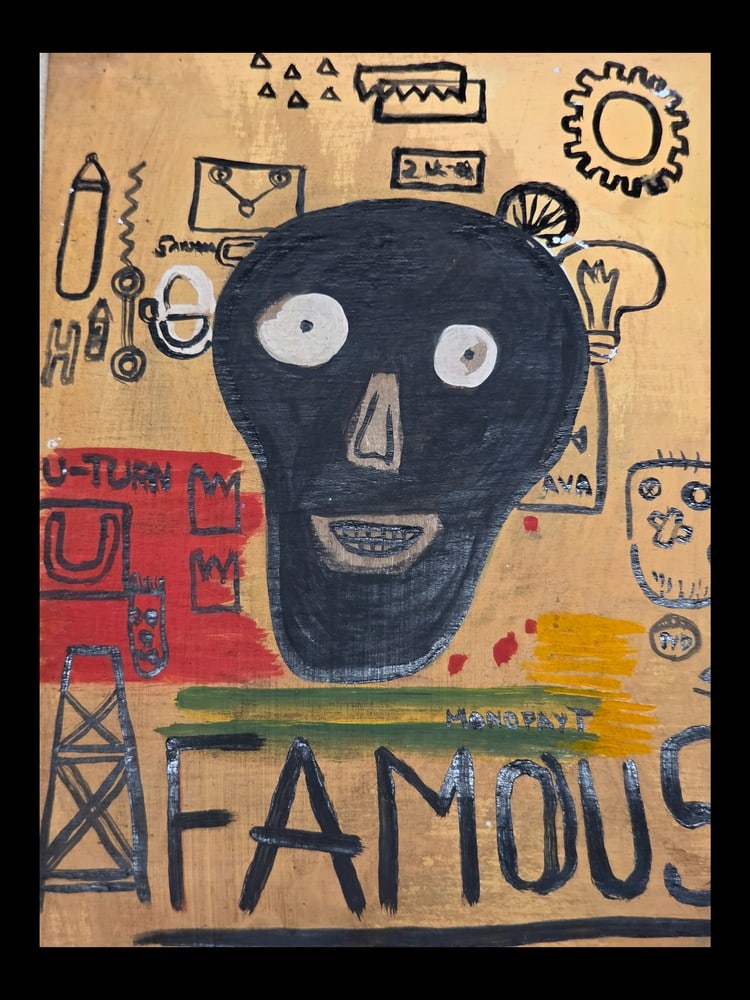 Jean-Michel Basquiat Oil on Board " Famous " (1 of 5)