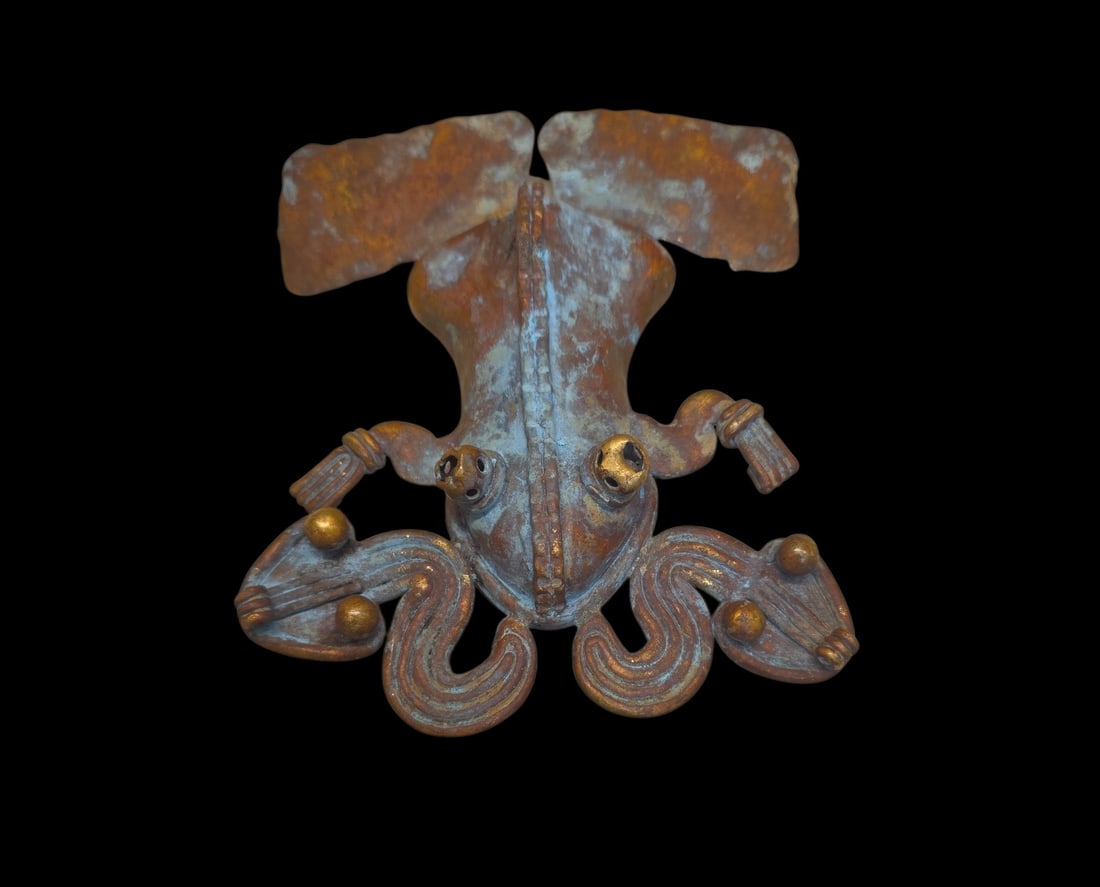 Pre-Columbian Stylized Frog, Tumbaga, Very Rare (1 of 5)