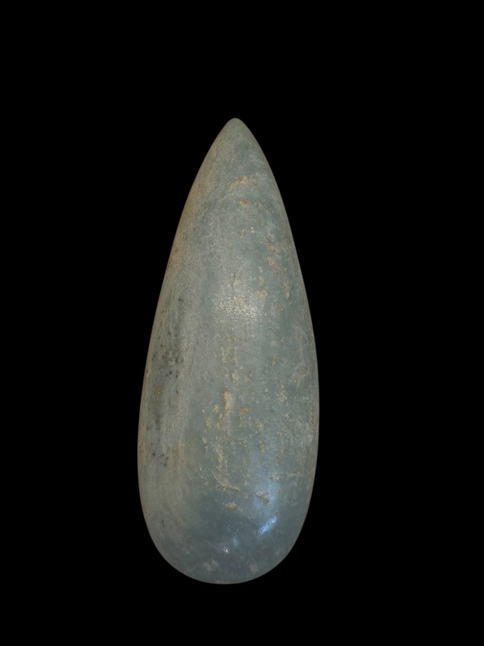 Pre-Columbian Jade Ceremonial Mayan Celt: 6.25" Pre-Columbian Jade Ceremonial Mayan Celt, Large High Polish Jade Ceremonial Celt, Light Blue-Green Jade, Mesoamerica 300-800 C.E.