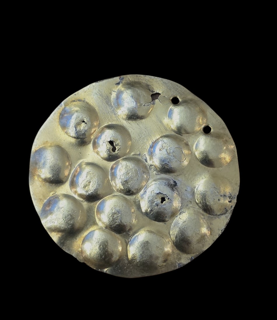 Pre-Columbian Chimu Disc Pendant, Gilded Over Silver (1 of 3)