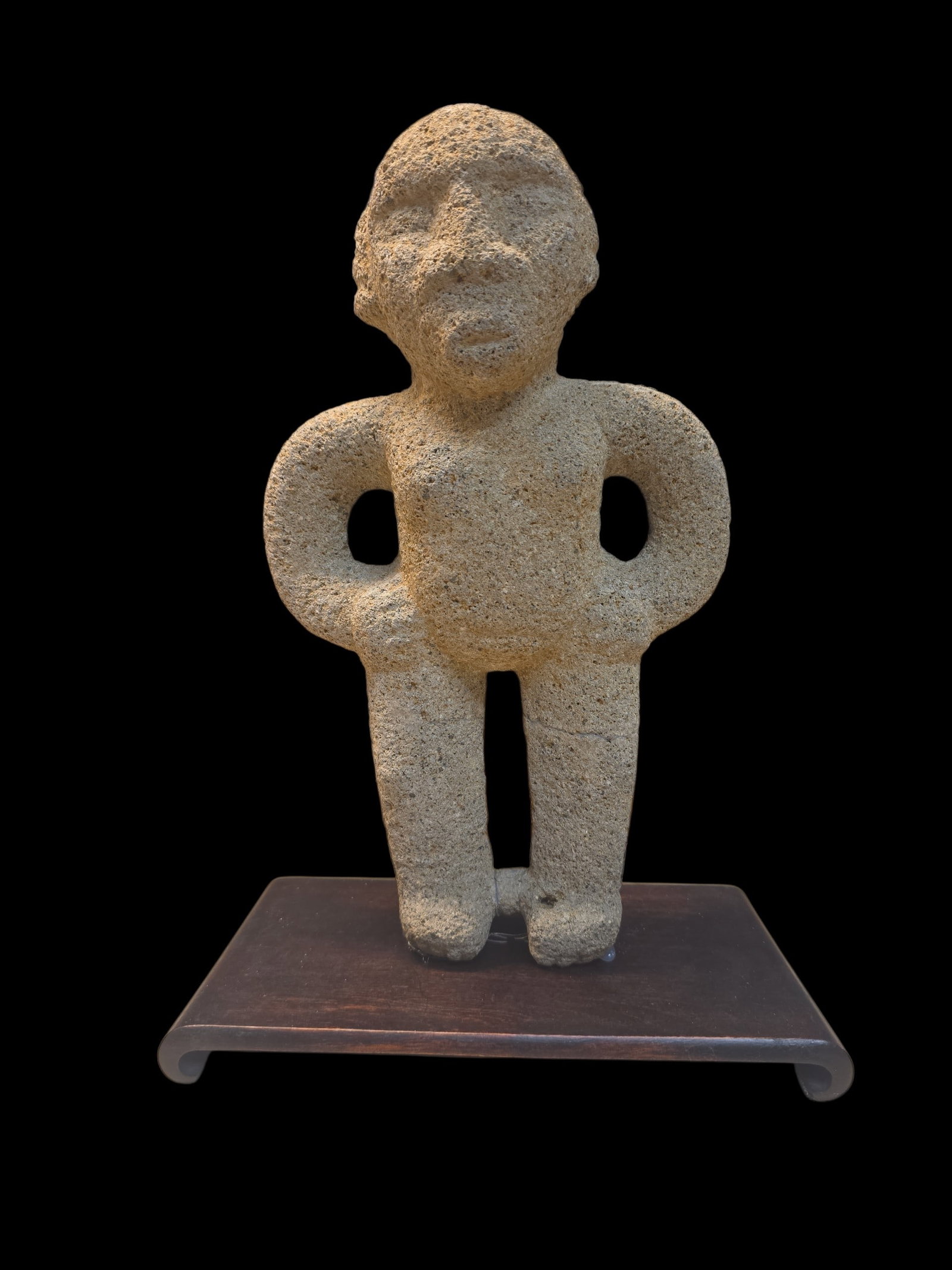 Pre-Columbian Standing Basalt Figure, Costa Rica (1 of 3)