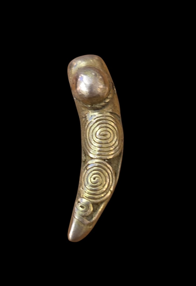 Pre-Columbian Tairona Jaguar Claw Gold Pendant Bead (1 of 5)