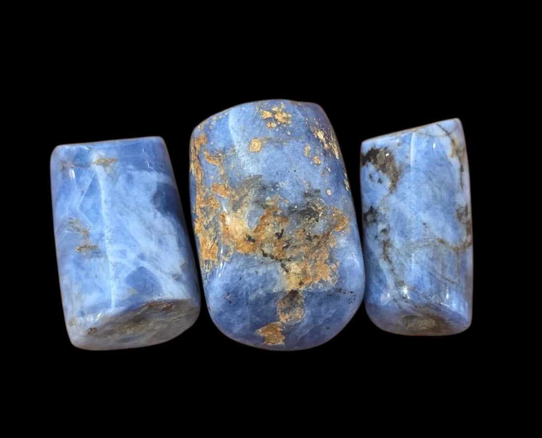 Pre-Columbian Sodalite Tube Beads: 1" X .5" Pre-Columbian Sodalite Tube Beads, Chavin Culture 200BC-600CE