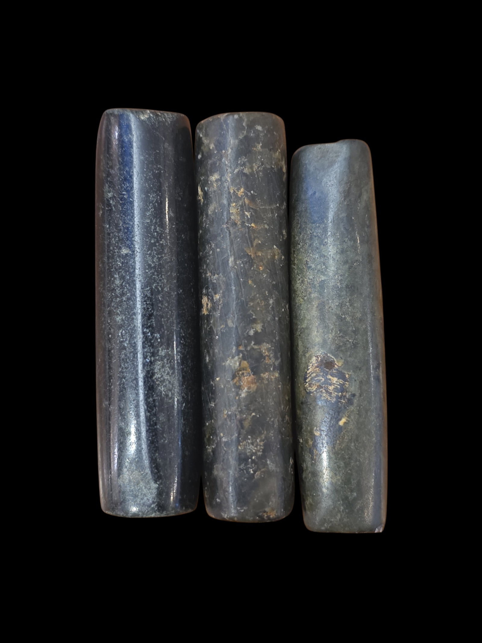 Pre-Columbian Mayan Jade Tube Beads (1 of 4)