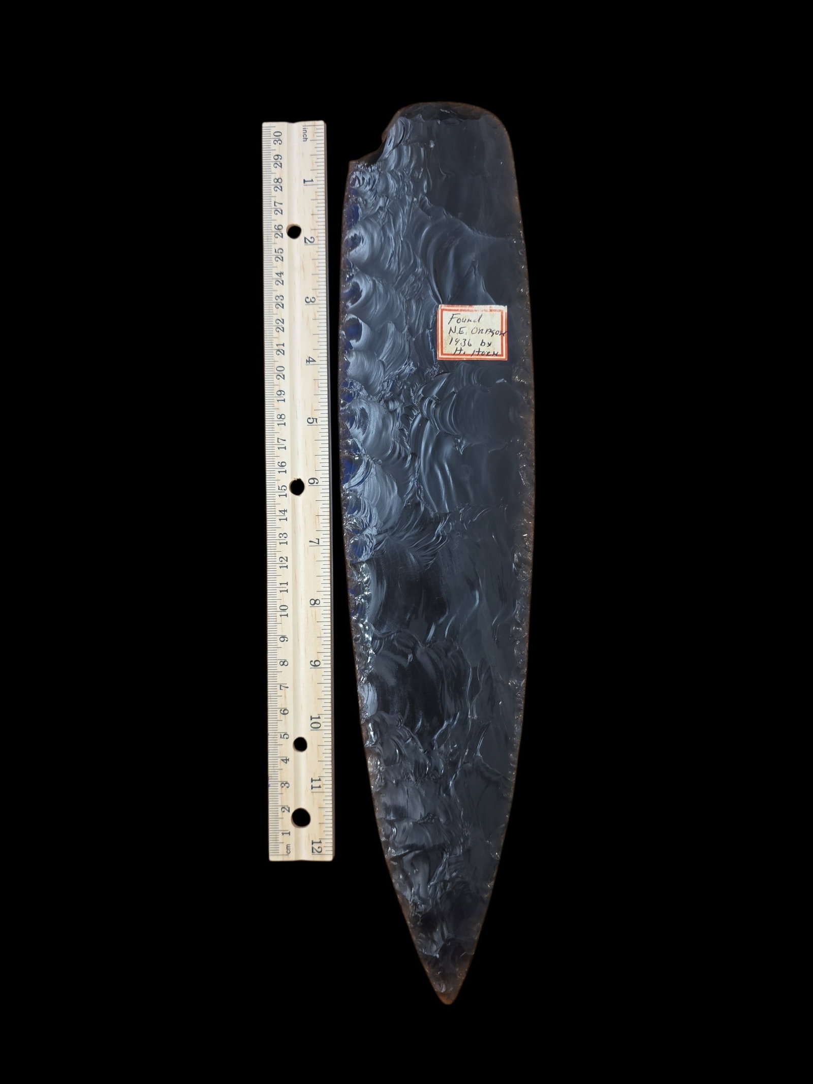 Monumental Obsidian Wealth Blade Ancient Native American - 3