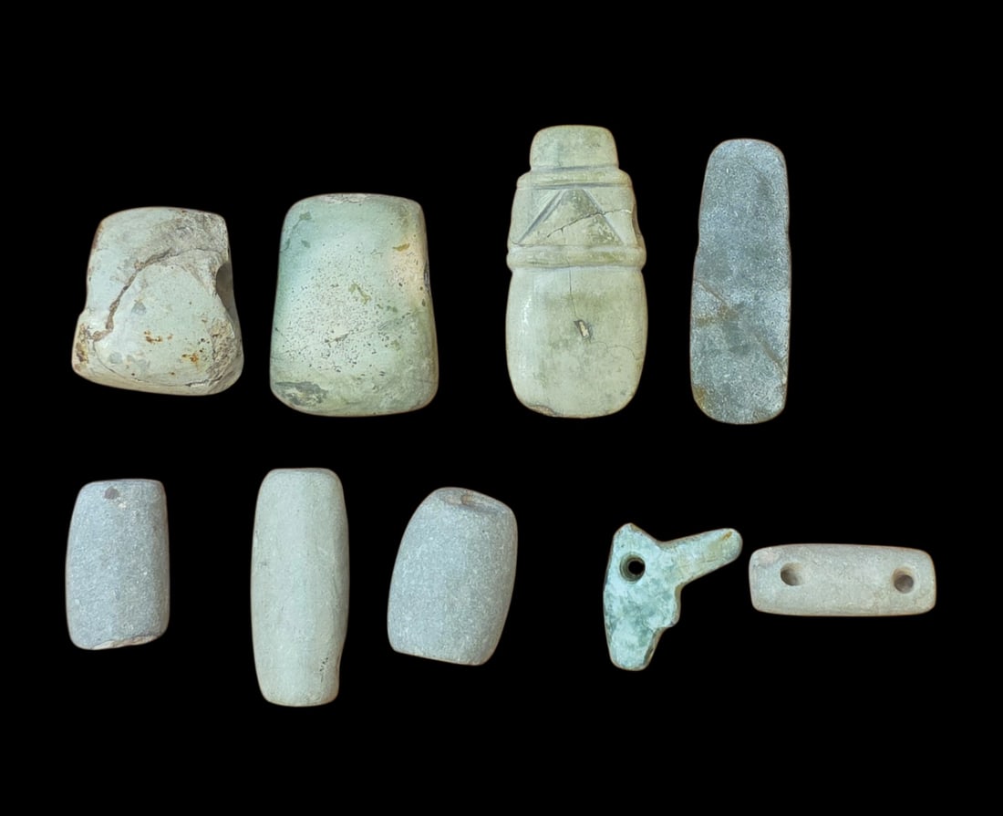 Pre-Columbian Carved Greenstone Beads Costa Rica (1 of 6)