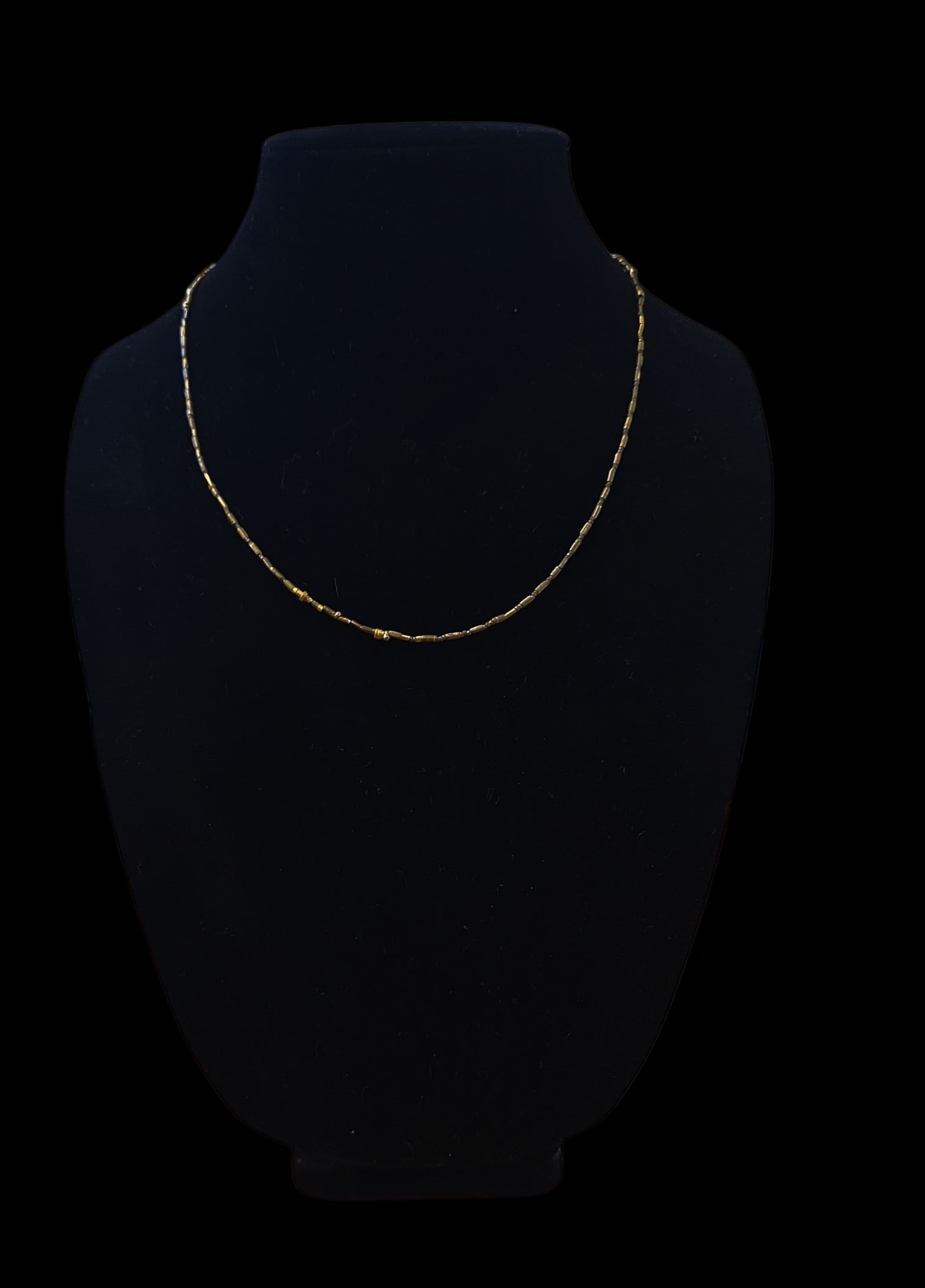 Very Rare Pre-Columbian Tairona Gold Beaded Necklace: 9" Drop Length Pre-Columbian Gold Beaded Necklace, Exquisite Very Rare Gold Beads, Tairona Culture Colombia, 800-1200 C.E.