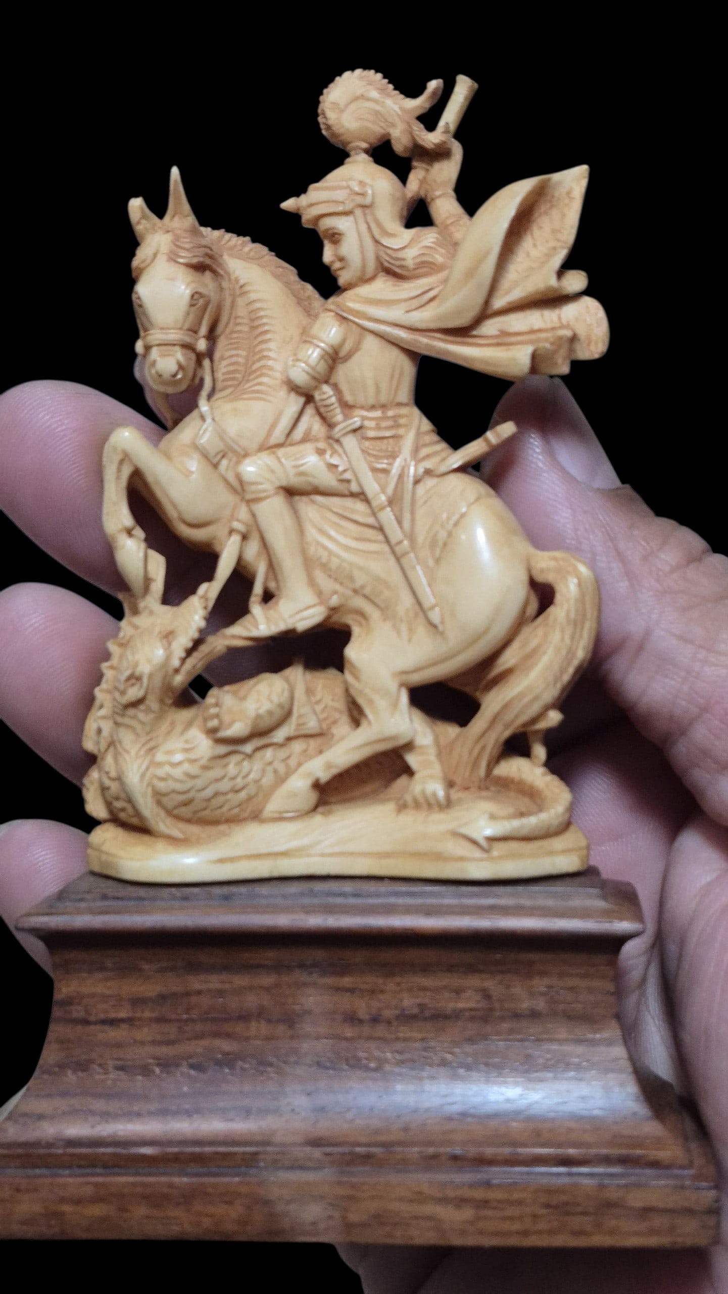19Th Century Carving Of St. George On Stand, European Carving (1 of 3)