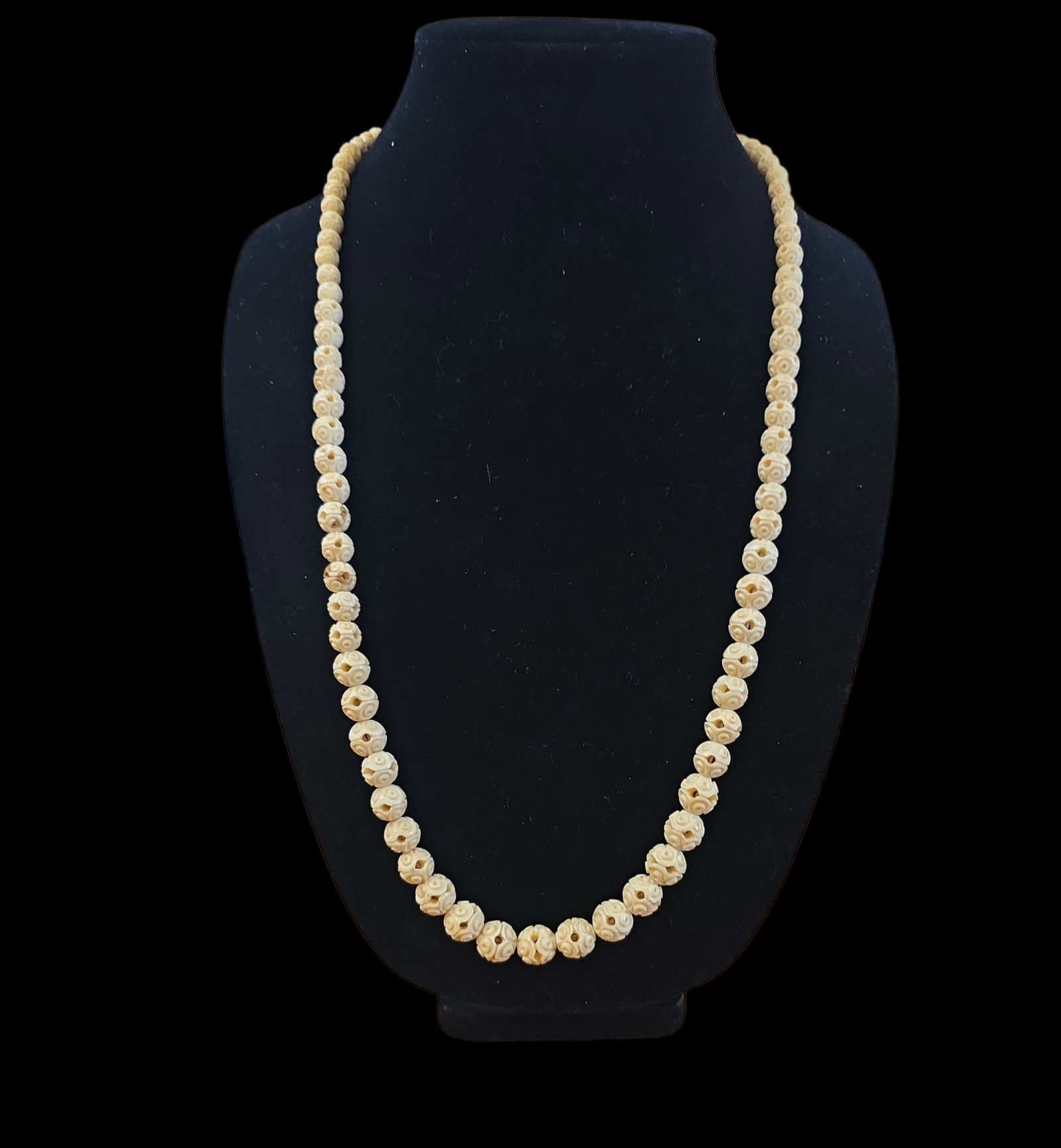 Mid-Century Hand Carved Beaded Necklace (1 of 3)