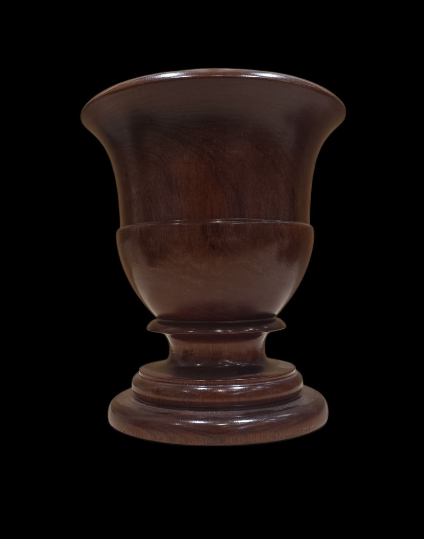 Central American Hardwood Urn: 9" X 8" Central American Hardwood Urn