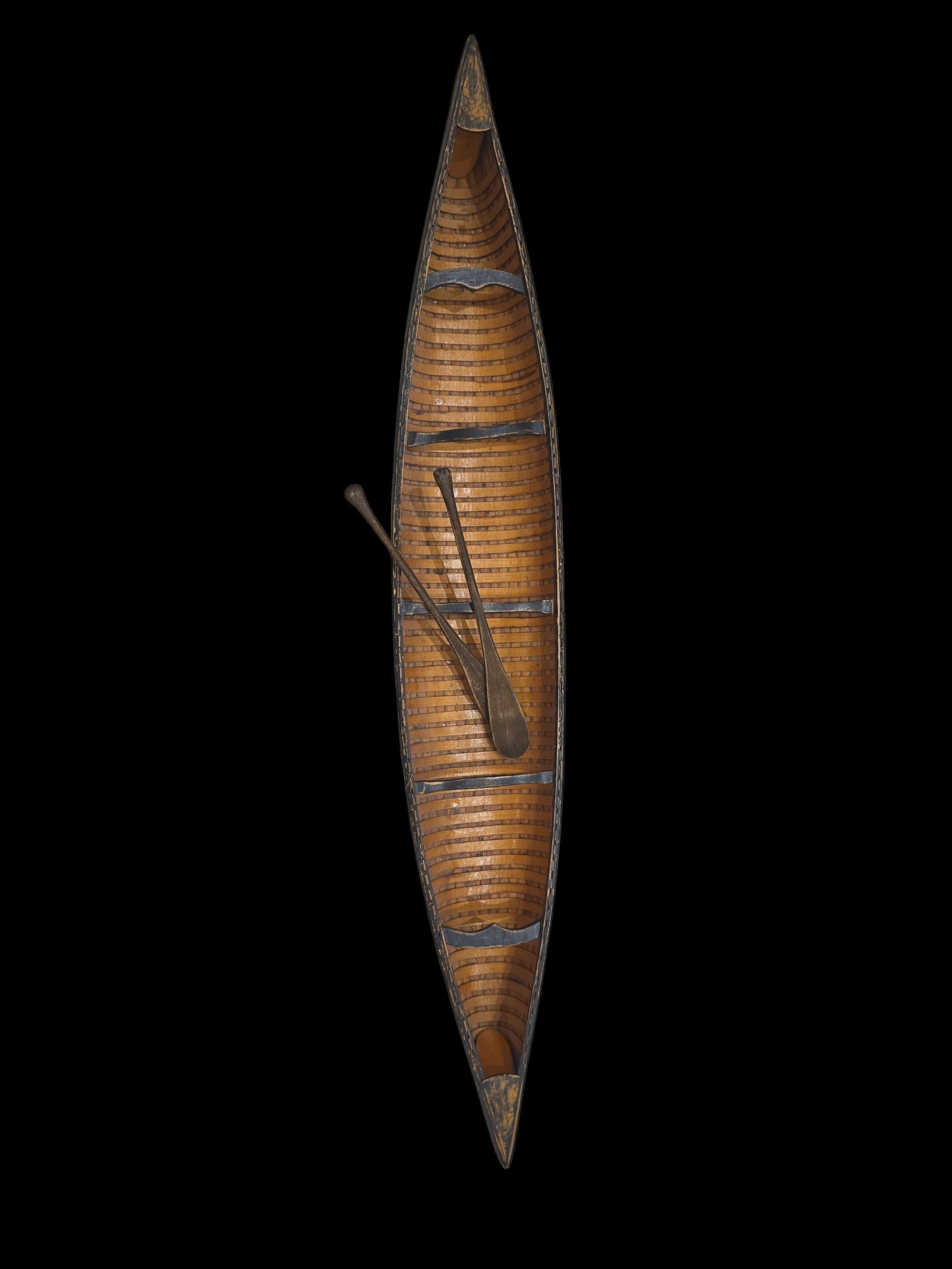 Antique Native American Ojibwe Birch Bark Canoe (1 of 5)