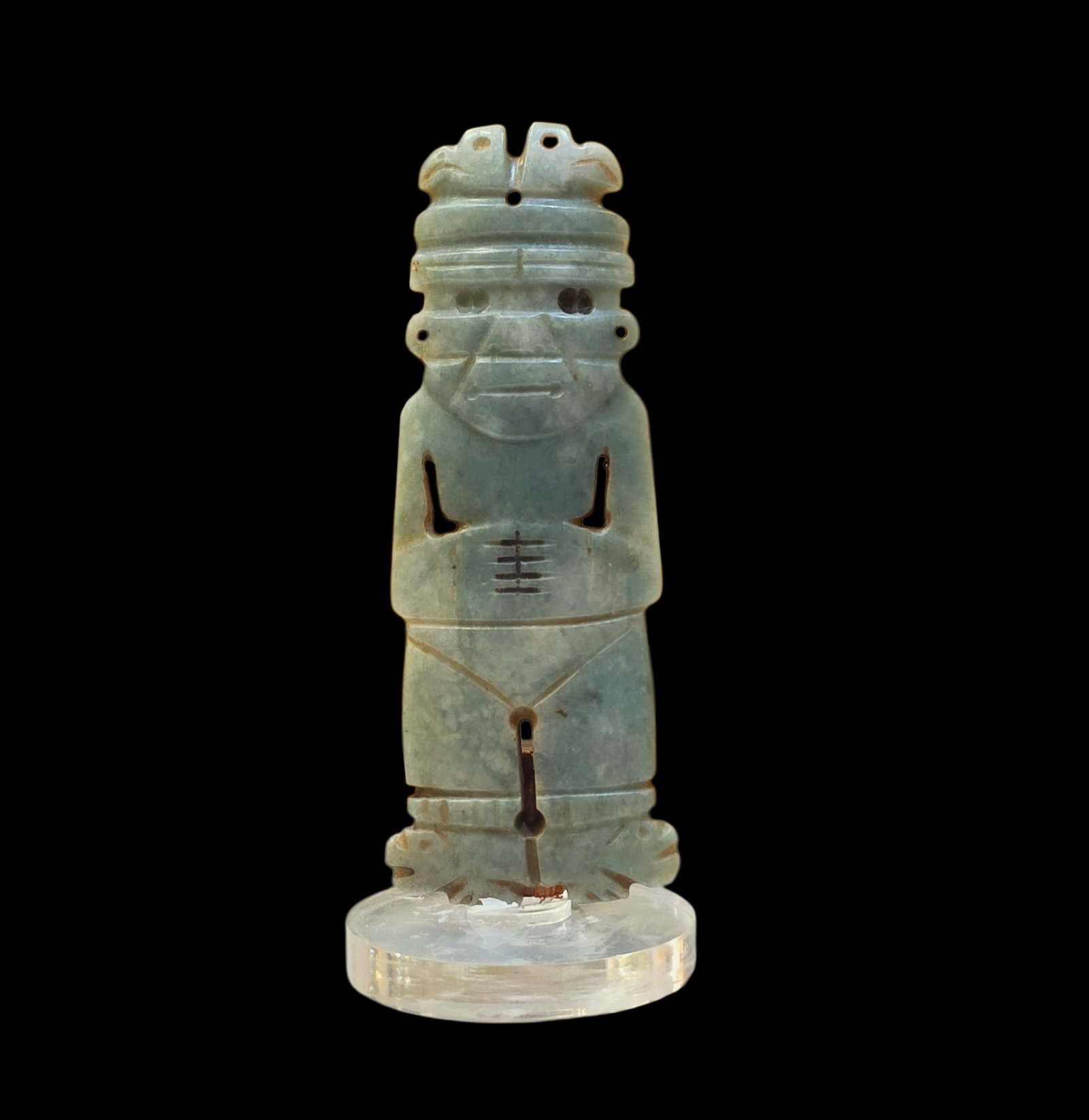 Pre-Columbian Jadeite Jade Anthropomorphic Deity Axe God Celt, Costa Rica (1 of 4)